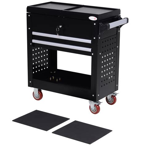 two drawer rolling tool box